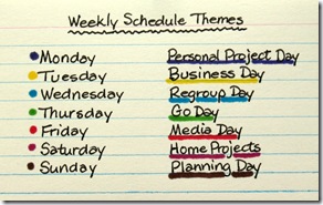 Weekly Schedule Themes